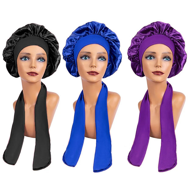 Satin Bonnets w/ Stretchy Tie Band