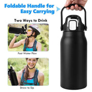 2L Stainless Steel Thermal Bottle With Straw