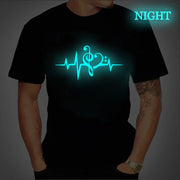 Music Symbol Heartbeat Luminous T Shirt