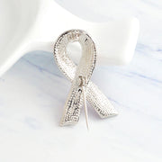 Pink Ribbon Rhinestone Breast Cancer Awareness Pin