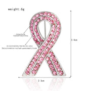 Pink Ribbon Rhinestone Breast Cancer Awareness Pin