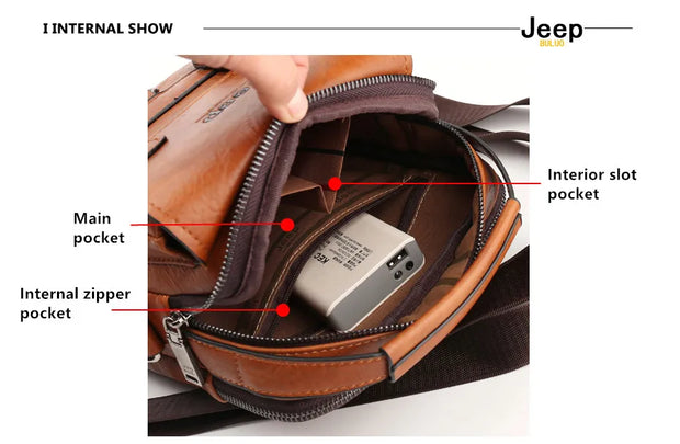 JEEP BULUO Multi-function Business Handbag