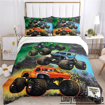 Cartoon Monster Truck Comforter Bedding Sets