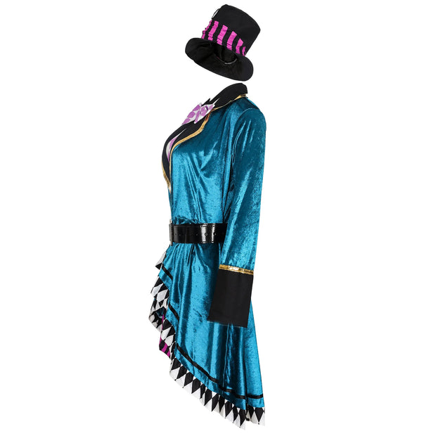 Halloween Alice In Wonderland Clock Mad Hatter Cosplay Costume