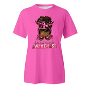 Round Neck Short Sleeve Casual Women'S International Breast Cancer Awareness Month T-Shirt