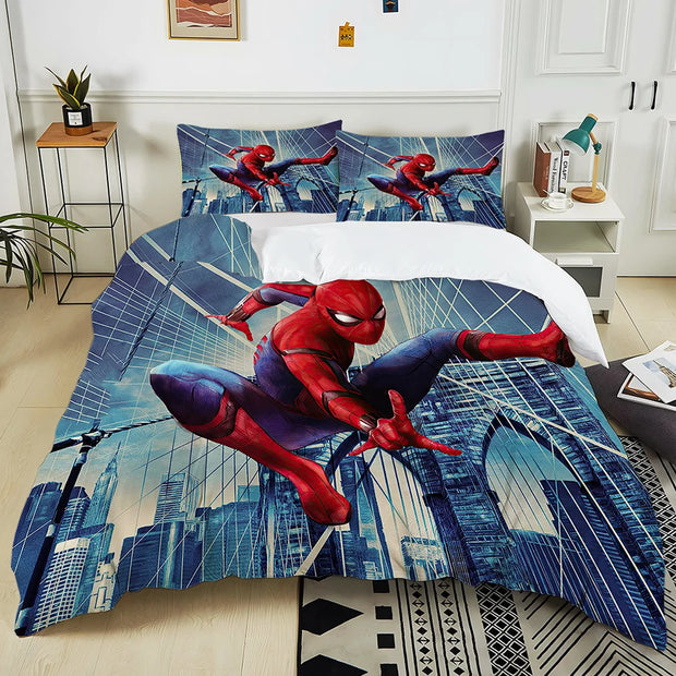 Marvel Spider Man Print Bedding Set 3PC 1 Duvet Cover 2 Pillowcases