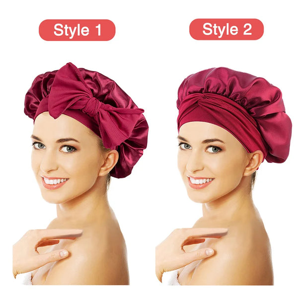 Satin Bonnets w/ Stretchy Tie Band