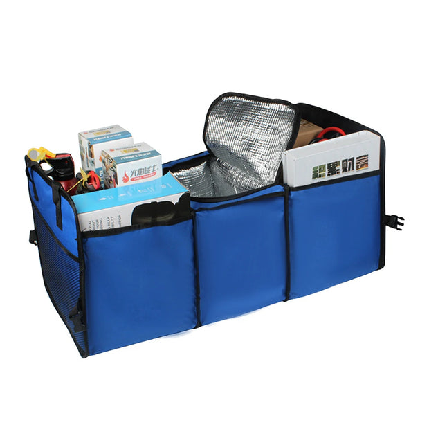 Portable Trunk Storage 3-in-1 Foldable Multi Compartment Organizer w/ Cooler