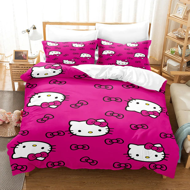 Sanrio Hello Kitty Bedding Sets Comforter 3 Piece Sets