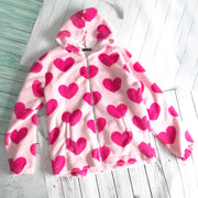 Harajuku Heart Print Plush Jacket