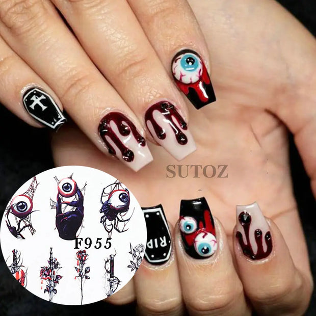 3D Halloween Nail Art Stickers