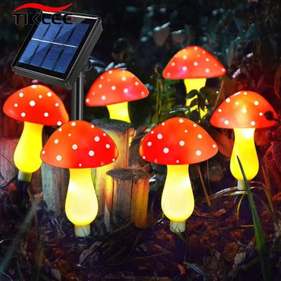 6 Solar Mushroom Lights