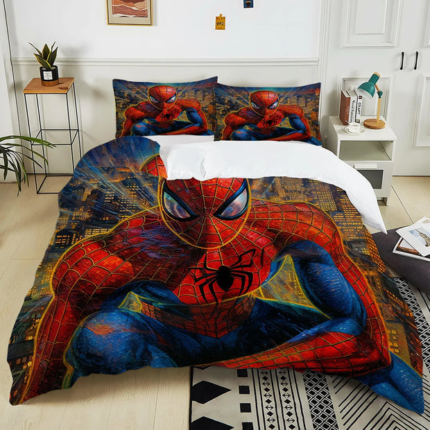 Marvel Spider Man Print Bedding Set 3PC 1 Duvet Cover 2 Pillowcases