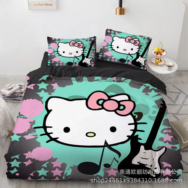 Sanrio Hello Kitty Bedding Sets Comforter 3 Piece Sets