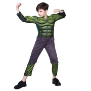 Child Hulk Muscle Costume Superhero Hulk Cosplay Muscle Costume Mask Fist Plush Gloves Child Boys Halloween Christmas Clothes