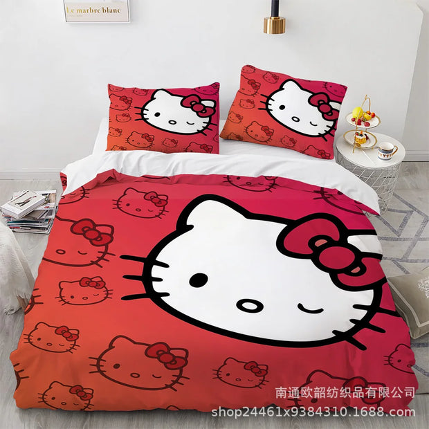 Sanrio Hello Kitty Bedding Sets Comforter 3 Piece Sets