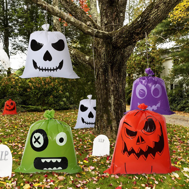 2Pcs Halloween Decor Pumpkin Trash Bags