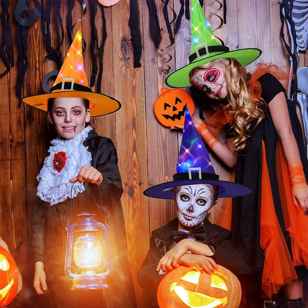 Glowing Halloween Decor LED Luminous Witch Hats