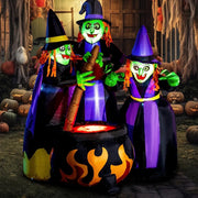 6 FT Tall Halloween Inflatable Three Witch Around Cauldron