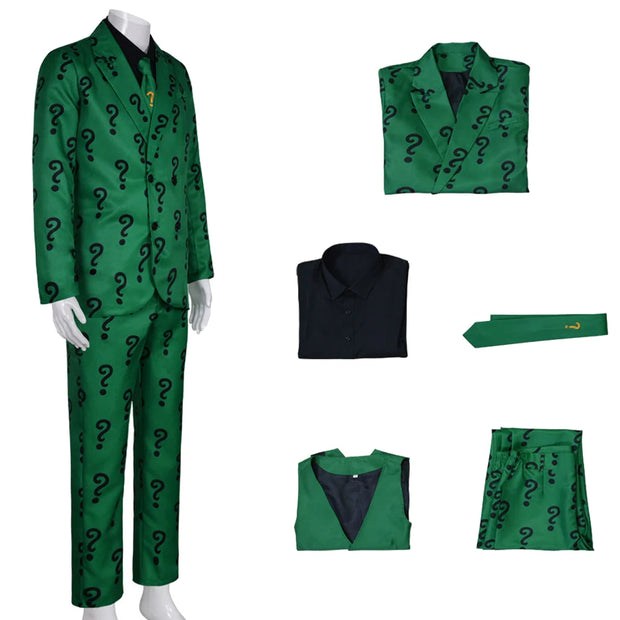 Mens Riddler Cosplay Costume