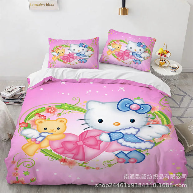 Sanrio Hello Kitty Bedding Sets Comforter 3 Piece Sets