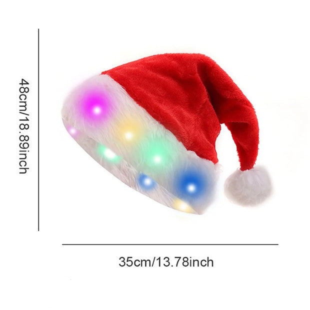 Long Plush LED Christmas Hat