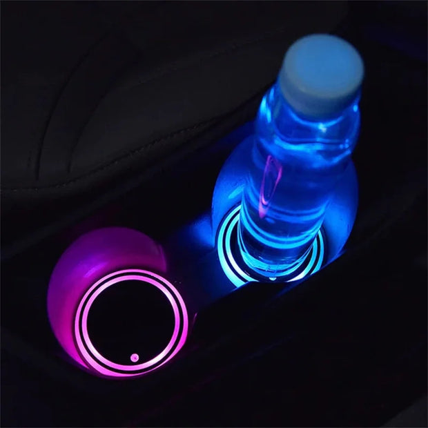 Enhanced Coaster for Car Cup Holder With 7 Different LED Colors and 3 Modes