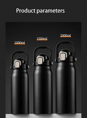 2L Stainless Steel Thermal Bottle With Straw