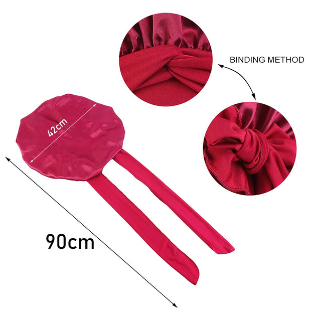 Satin Bonnets w/ Stretchy Tie Band