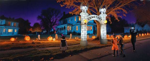 10FT Inflatable Halloween Haunted Cemetery Arch Yard Decoration