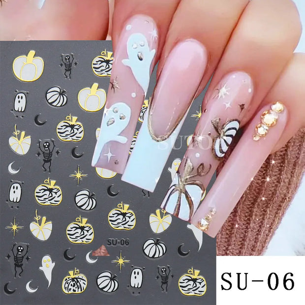 3D Halloween Nail Art Stickers