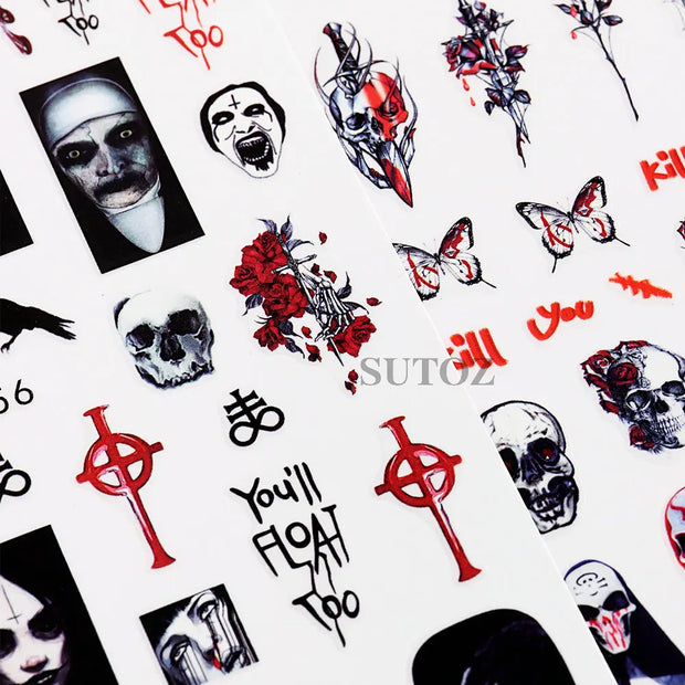 3D Halloween Nail Art Stickers