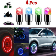 2/4Pcs Car Wheel Air Valve Stem Led Light Caps Cover