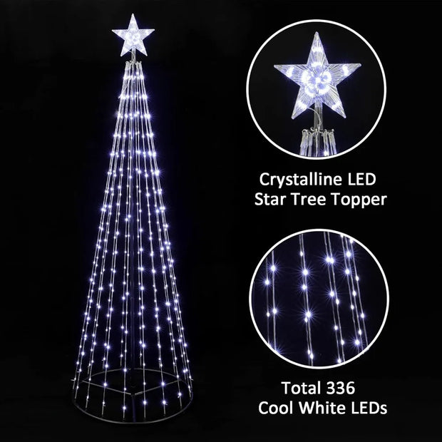 7 ft Lighted Outdoor Christmas Tree Cone, 336 LEDs