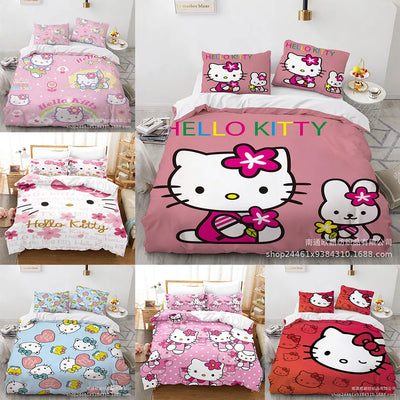 Sanrio Hello Kitty Bedding Sets Comforter 3 Piece Sets