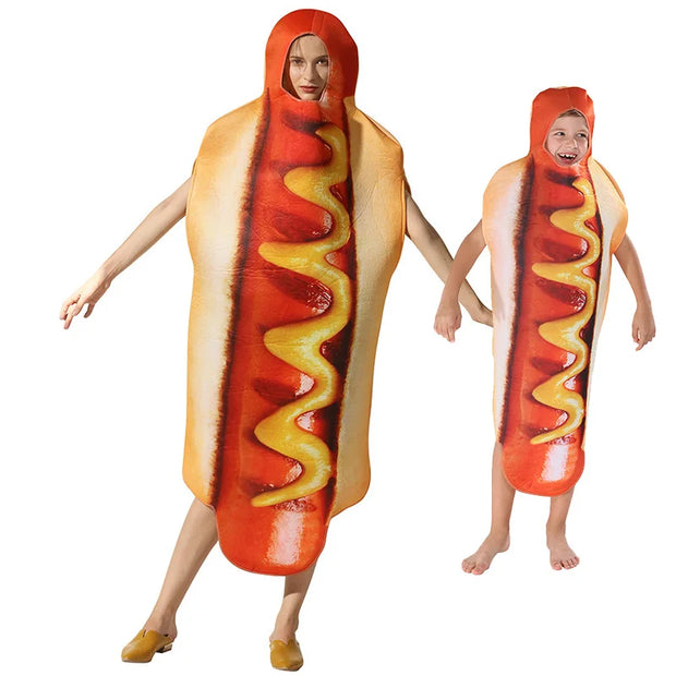 Adult Funny 3D Print Hot Dog Costumes