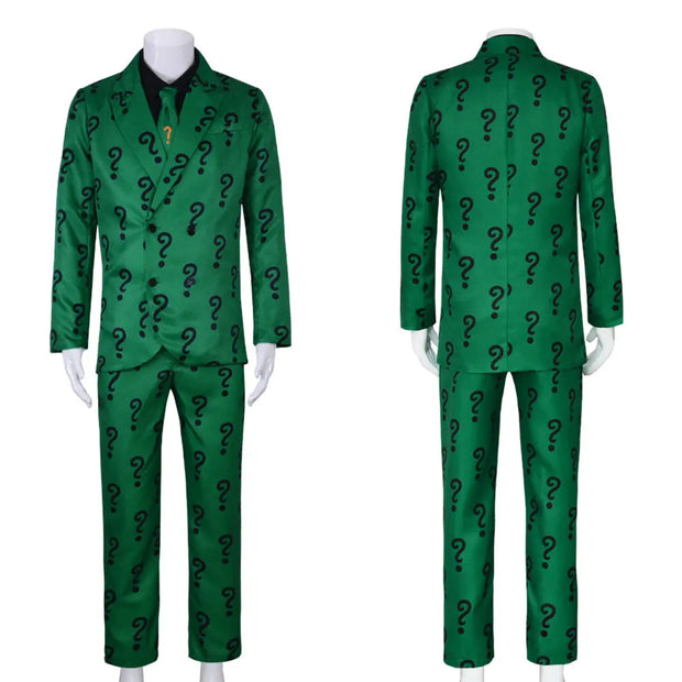 Mens Riddler Cosplay Costume