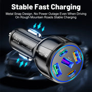 75W Car Charger 5 Port USB Type C Fast Charging