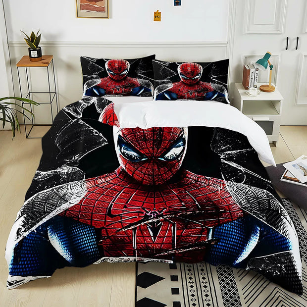 Marvel Spider Man Print Bedding Set 3PC 1 Duvet Cover 2 Pillowcases