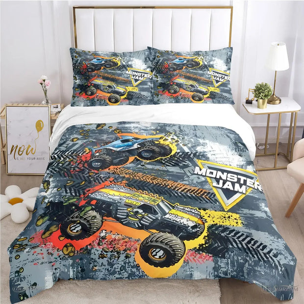 Cartoon Monster Truck Comforter Bedding Sets