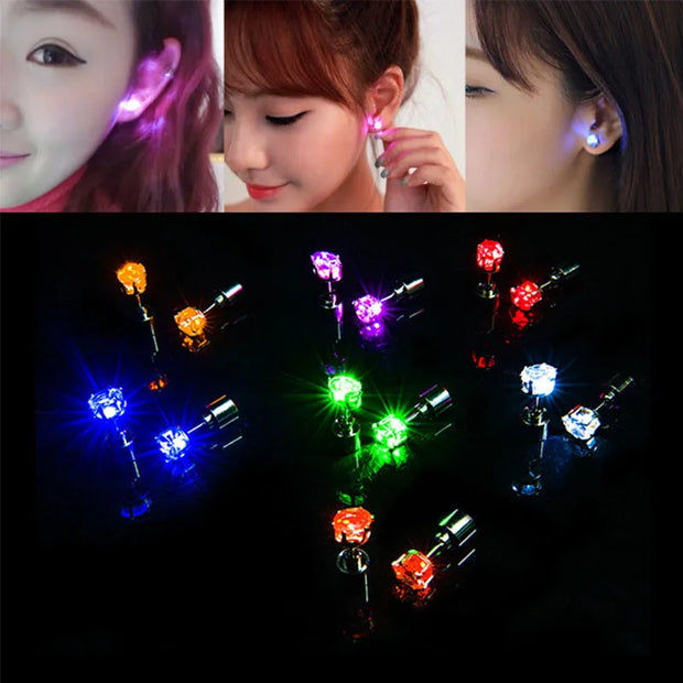 Trendy Light Up Glowing Baseball Hats and Earrings LED Luminous DJ, Dance, NightClub, Bar, Parties