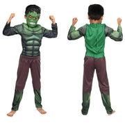 Child Hulk Muscle Costume Superhero Hulk Cosplay Muscle Costume Mask Fist Plush Gloves Child Boys Halloween Christmas Clothes