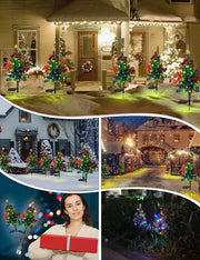 Solar LED four-color Christmas tree lights outdoor lawn lights Villa garden festival landscape lights