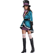 Halloween Alice In Wonderland Clock Mad Hatter Cosplay Costume