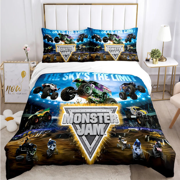 Cartoon Monster Truck Comforter Bedding Sets