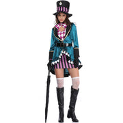 Halloween Alice In Wonderland Clock Mad Hatter Cosplay Costume