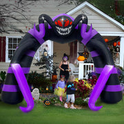 10FT Halloween Inflatable Spider Arch Blow Up with LED Light