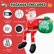 8FT Christmas Inflatable Climbing Santa With LED Lights