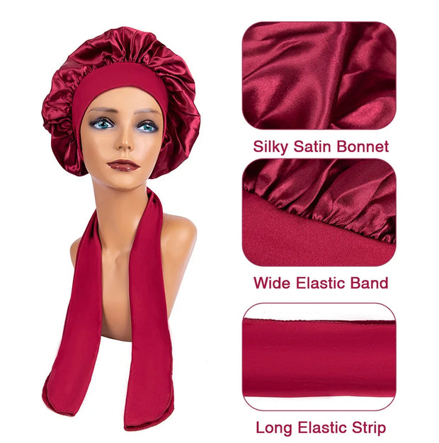 Satin Bonnets w/ Stretchy Tie Band