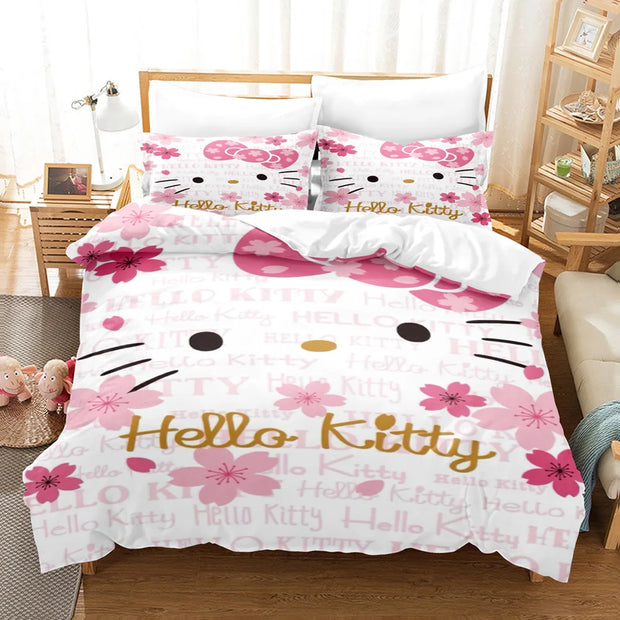 Sanrio Hello Kitty Bedding Sets Comforter 3 Piece Sets